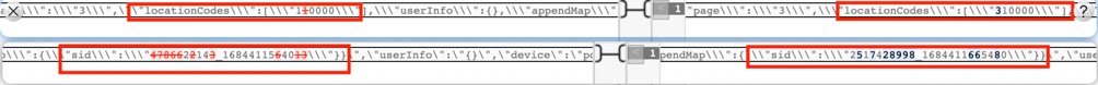 经过参数对比和反复尝试,这是由params中`locationCode`和`sid`控制的,可作为静态变量事先存储起来